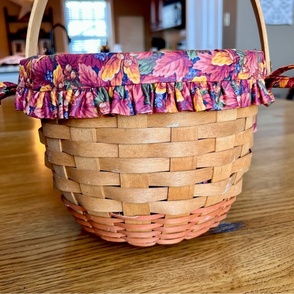⭐️ 1995 Longaberger Pumpkin Basket Fabric Liner Plastic Protector - Picture 5 of 8